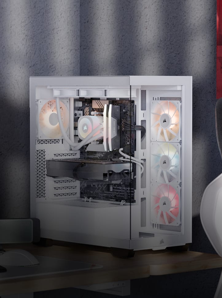 VENGEANCE a7500 Gaming PC - White: AMD Ryzen 5 9600X, GeForce RTX